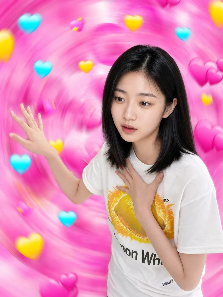 레몬 밈 핑크스월 AI 필터 예시 — 캐럿 AI 포토부스