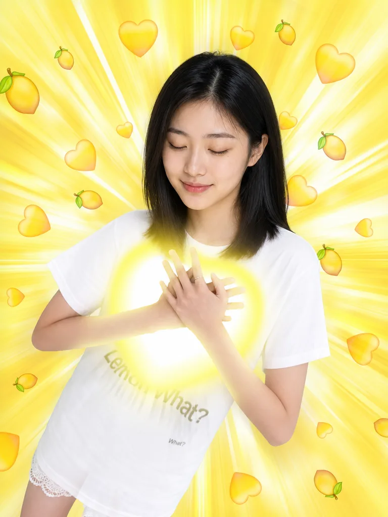 레몬 밈 골든글로우 AI 필터 예시 — 캐럿 AI 포토부스