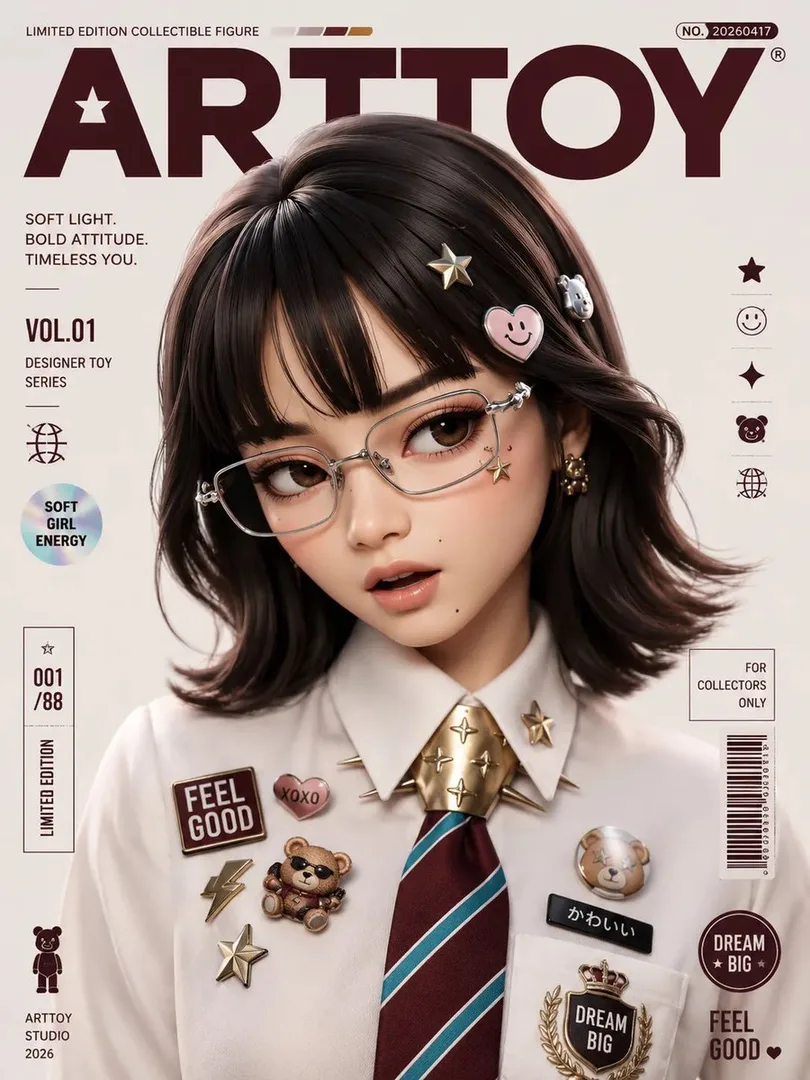 아트토이 매거진 커버 AI 필터 예시 — 캐럿 AI 포토부스