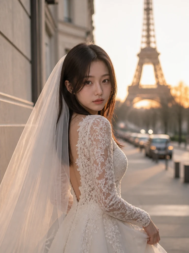 파리 웨딩 촬영 AI 필터 예시 — 캐럿 AI 포토부스