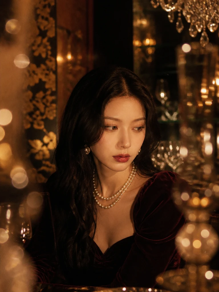 샹들리에 디너 AI 필터 예시 — 캐럿 AI 포토부스