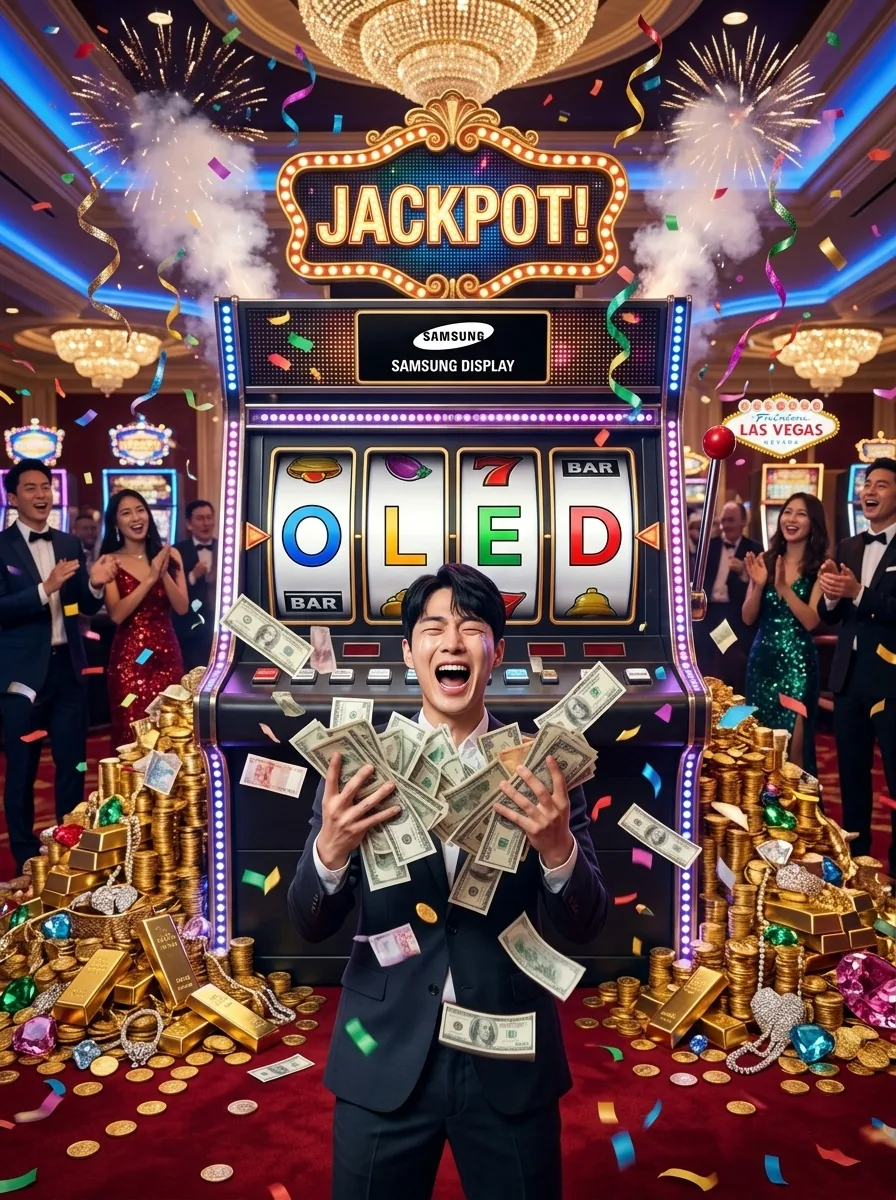 삼성디스플레이 한강 유람선 VIP 행사 커스텀 AI 필터 'Hit the Jackpot' 결과물