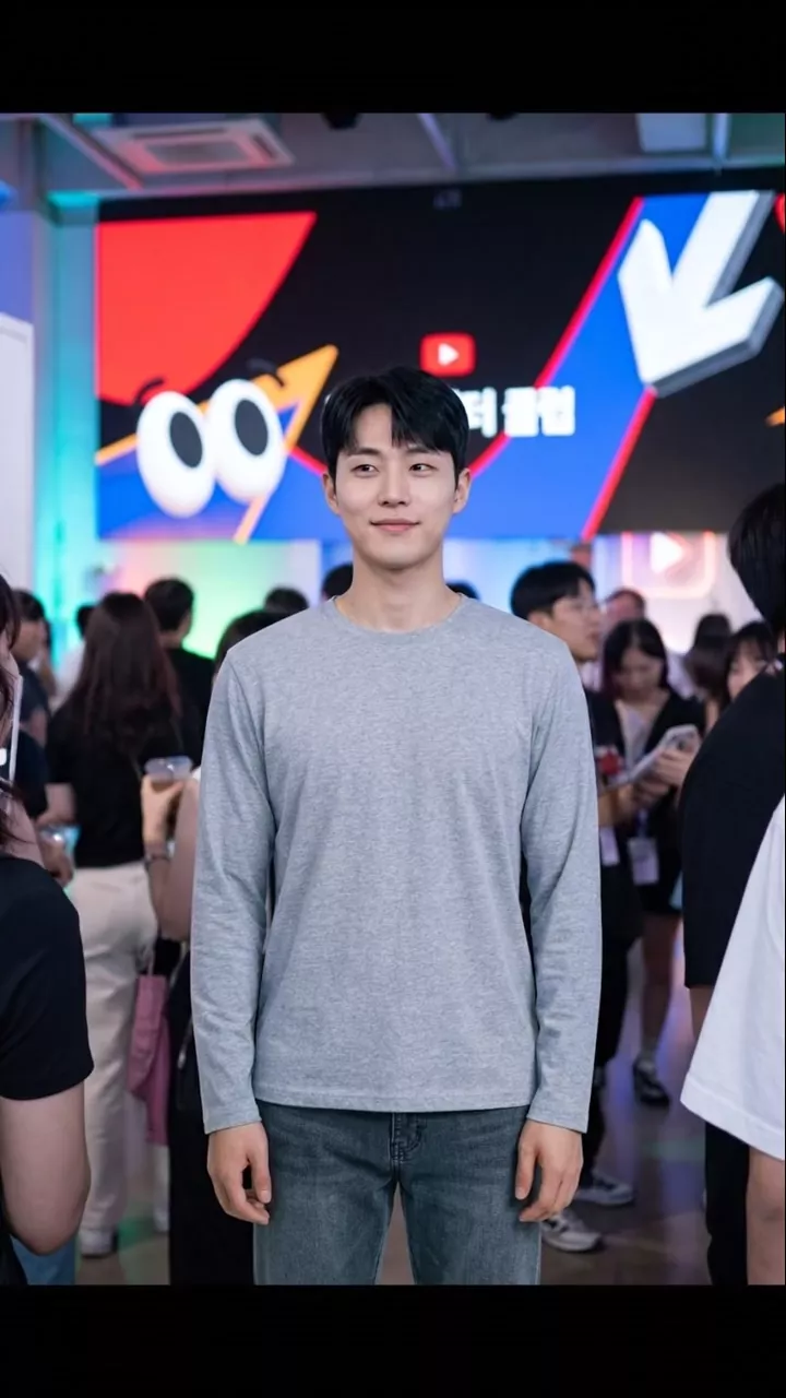 '크리에이터 클럽에서' 커스텀 필터 결과물 — 성수 행사장 배경을 살린 프로필, 유튜브 크리에이터 클럽